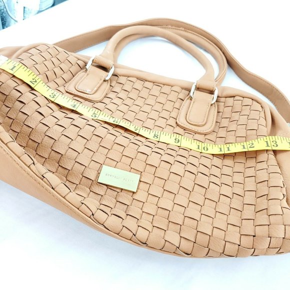 Cornelia Guest Womens Chestnut Braided Leather Convertible Handbag Purse - Picture 9 of 15